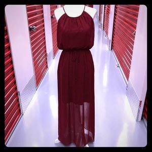 Flowing Summer Maxi Dress in Merlot
